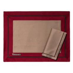 Tovagliette e tovaglioli - Rosso e beige