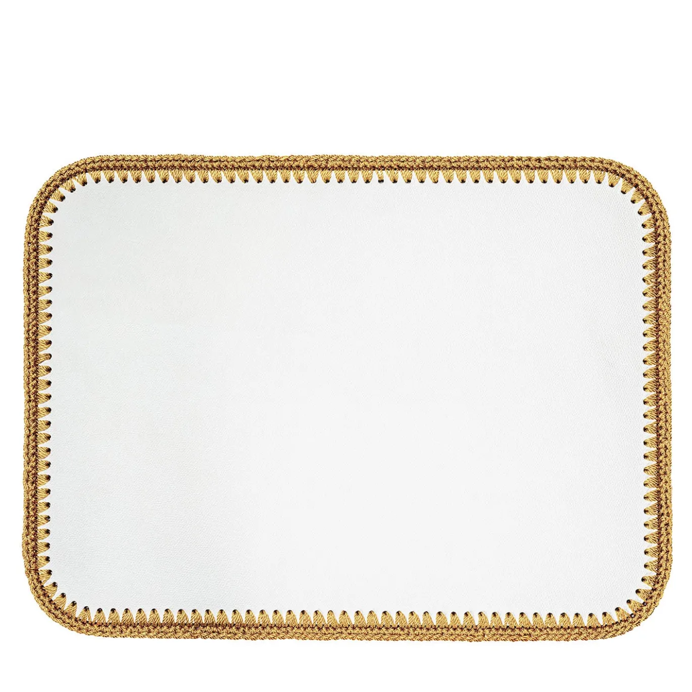 Tovagliette Rochelle in pelle e uncinetto rettangolari - Beige