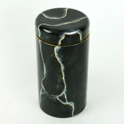 Vaso alto in vetro ispirato al marmo nero Portoro