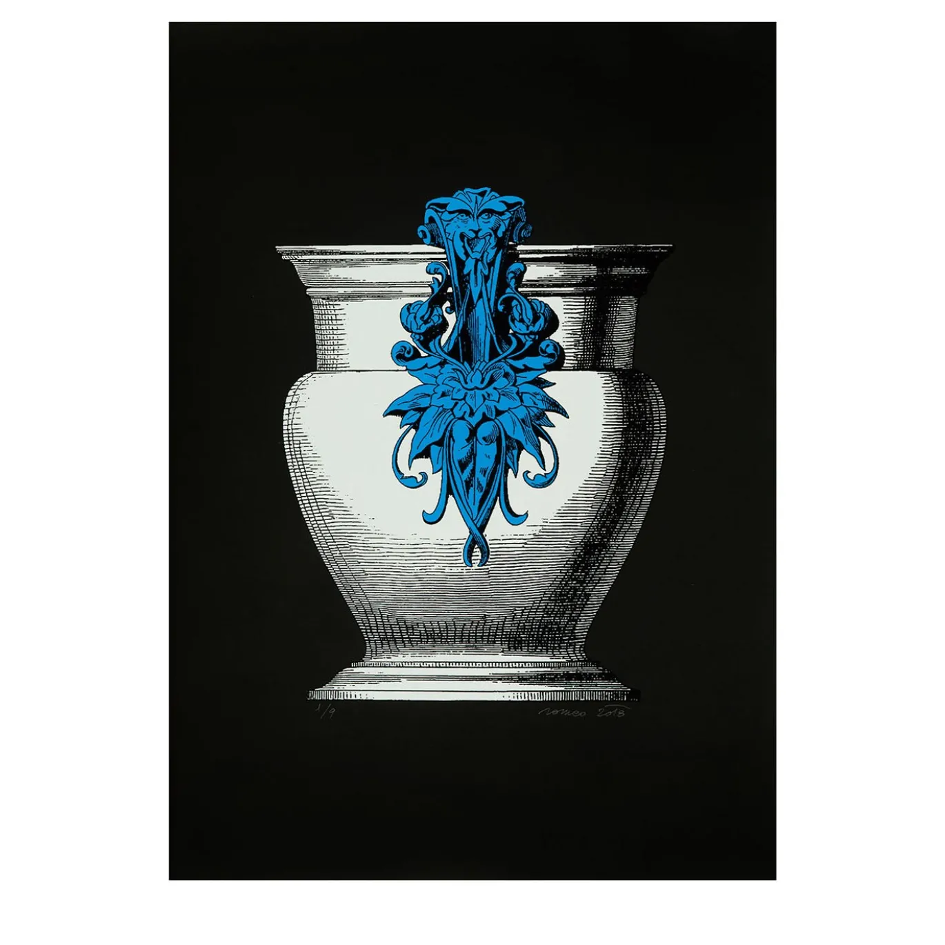 Vaso Blu Serigrafia
