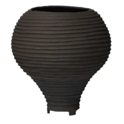 Vaso in gres nero Favo