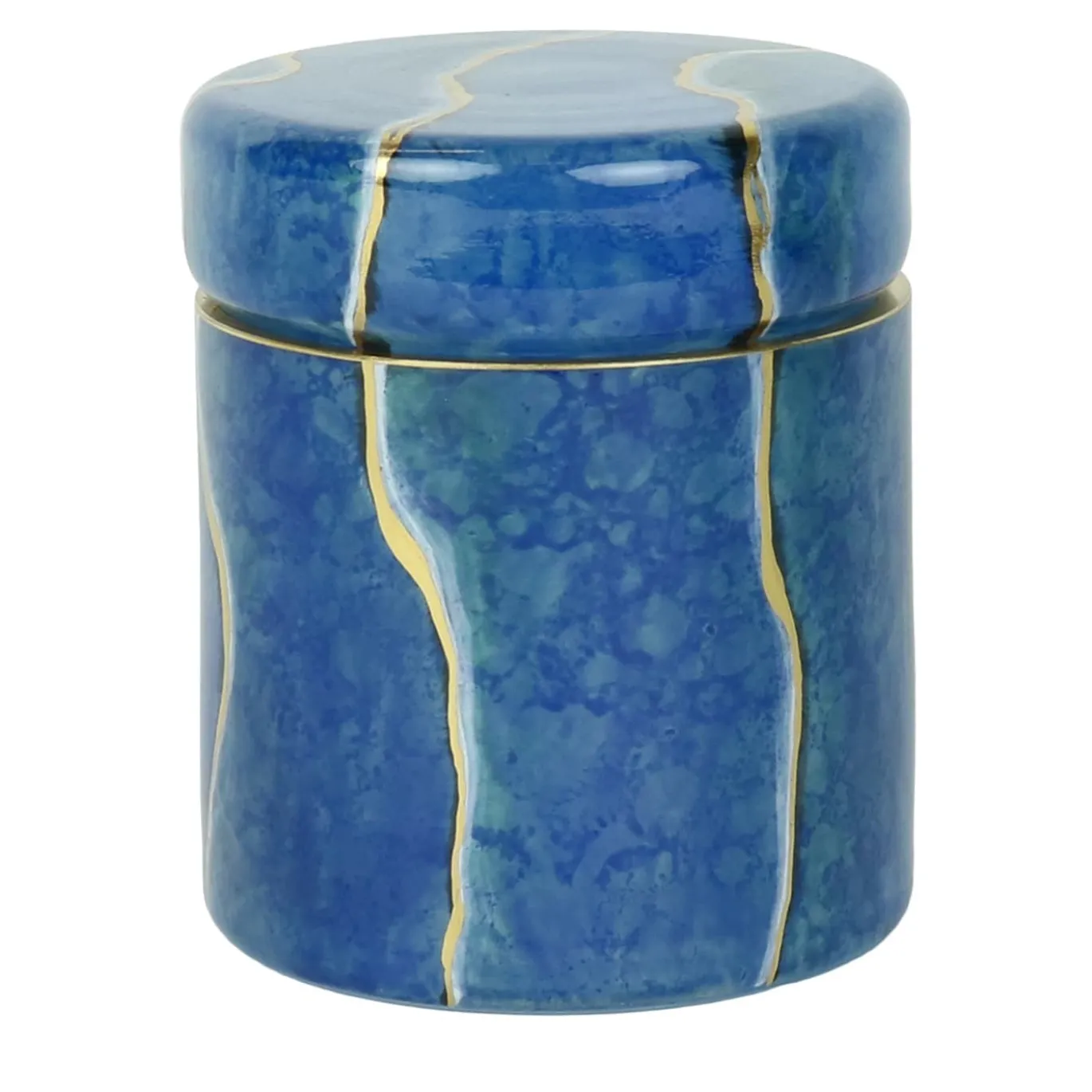 Vaso in vetro Lapislazzuli con coperchio