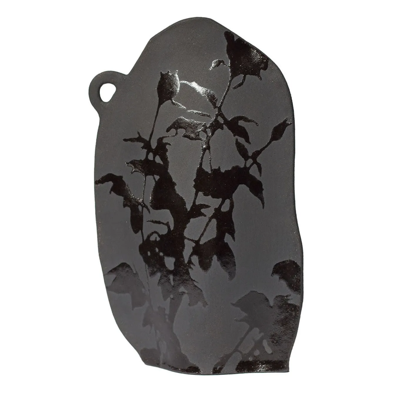 Vaso Ombra in gres nero con dettagli lucidi #2
