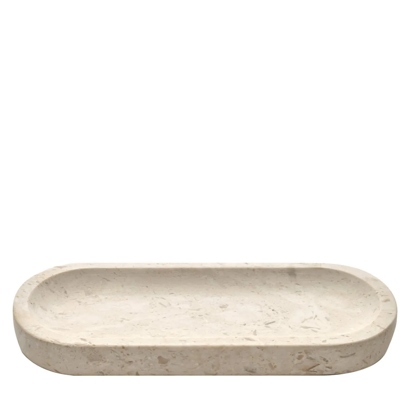 Vassoio Albaperla Allungato in Marmo Bianco