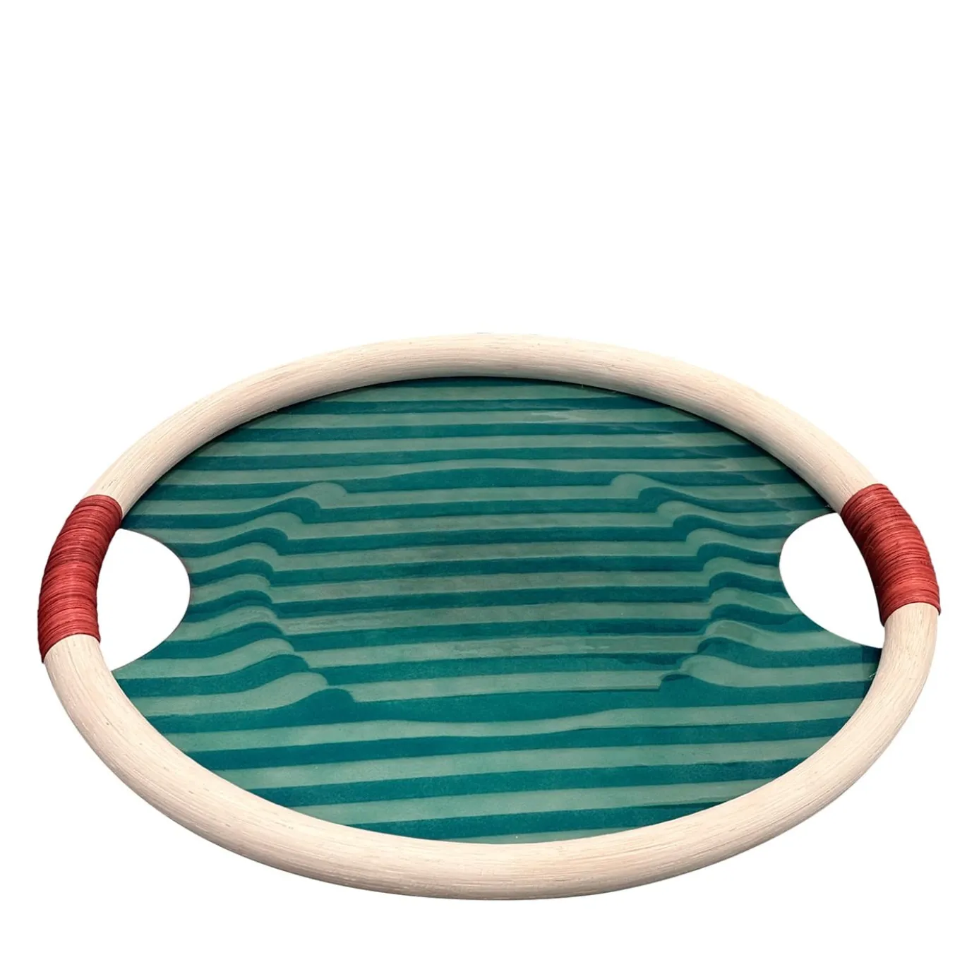 Vassoio Bombé In Rame Smaltato Blu