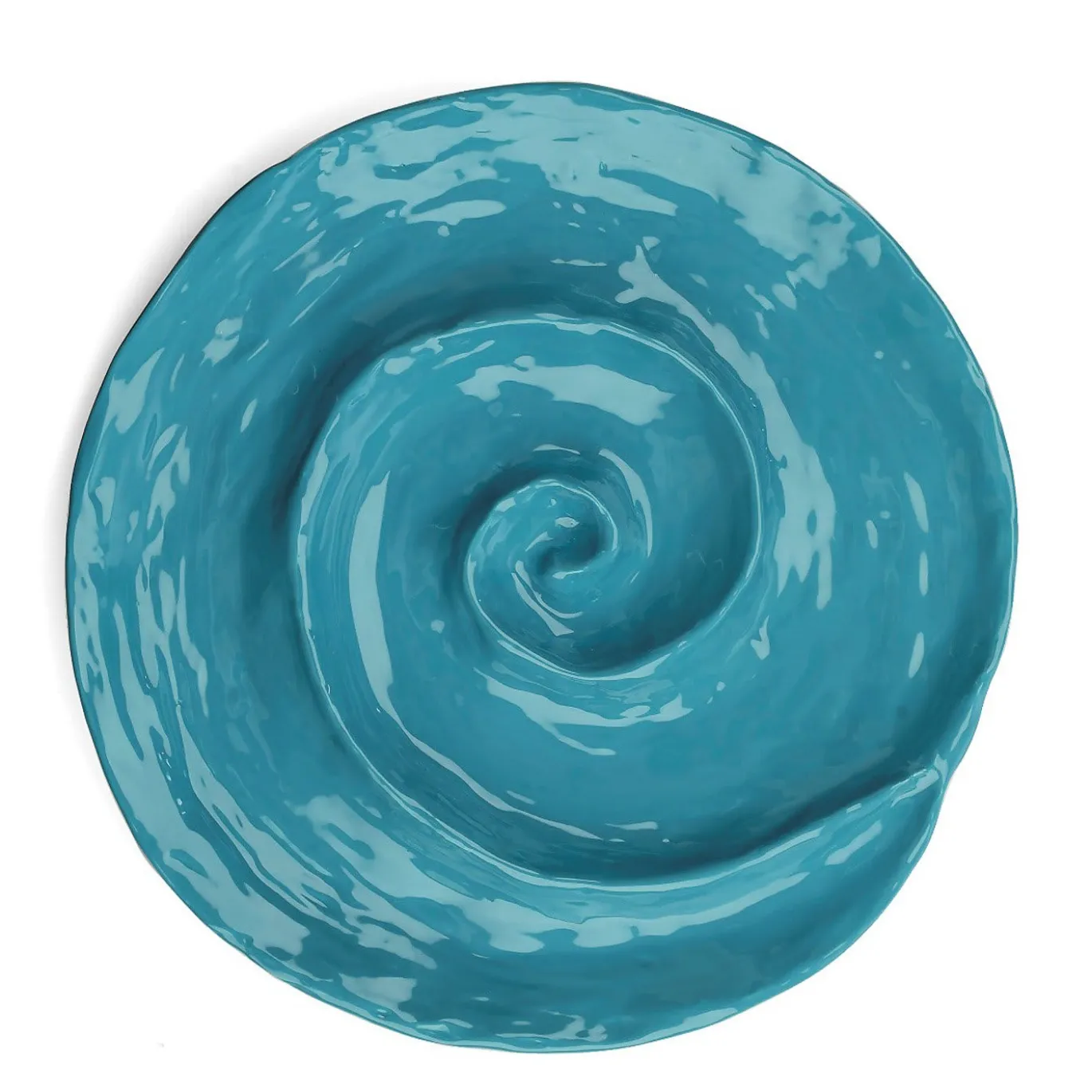 Vassoio Colbula in ceramica blu a spirale