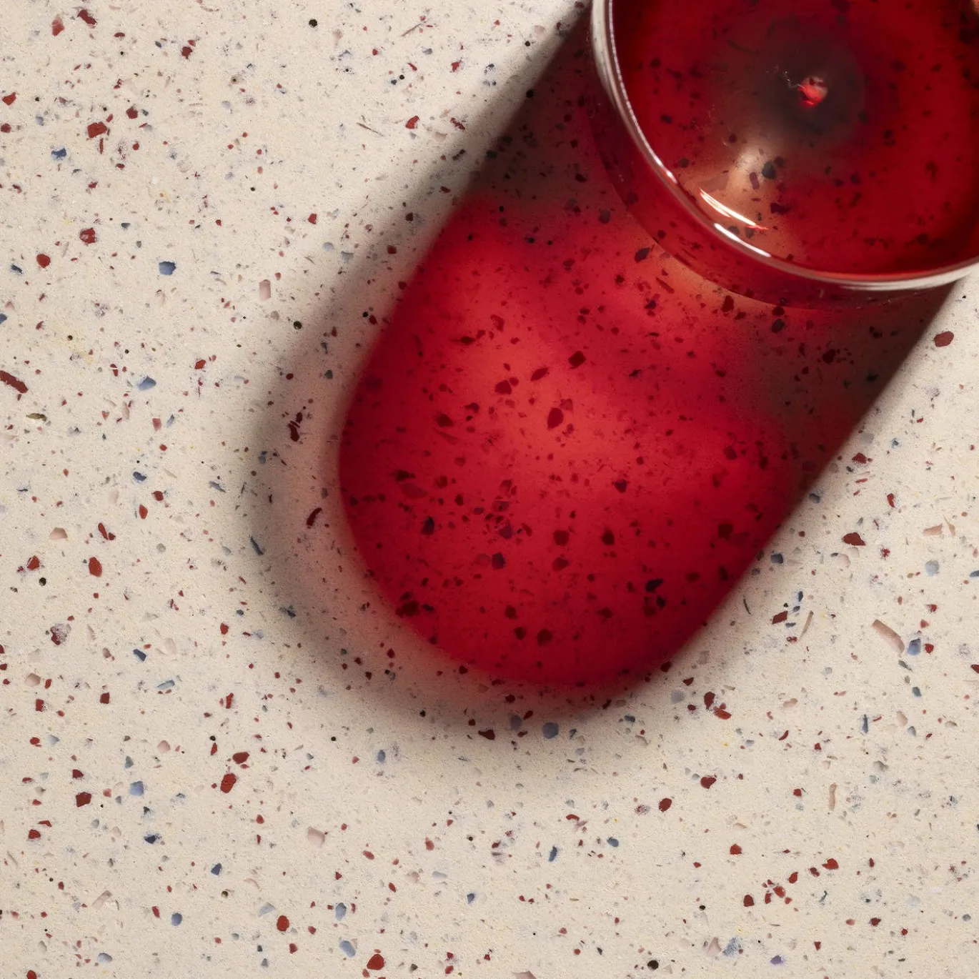 Vassoio da portata rotondo ReVitrum rosso e blu