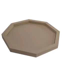Vassoio Del Monte ottagonale in pelle Beige Tamarone