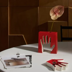 Vassoio Impronta rosso di Ico Parisi Vassoio