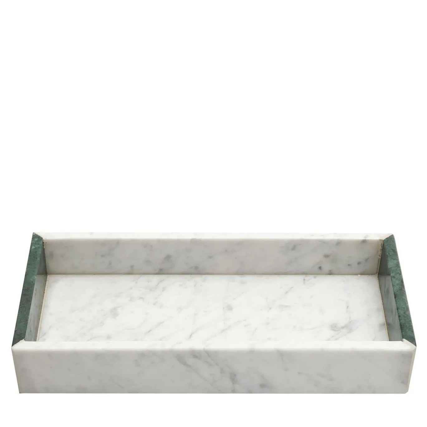 Vassoio in marmo di Carrara e marmo verde #1