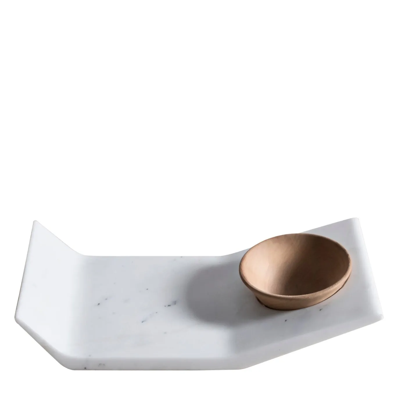 Vassoio in marmo Filo con ciotola in legno di cedro