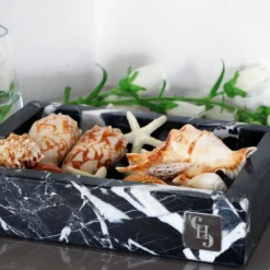 Vassoio in marmo nero Marquina Living