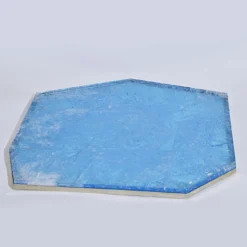 Vassoio in ottone con quarzo azzurro