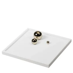 Vassoio in pelle bianco champagne