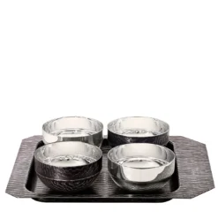 Vassoio Iside in Bronzo con 4 Ciotole