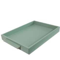 Vassoio medio Ben in Pelle Verde Smeraldo Chiaro