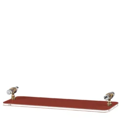 Vassoio mini rettangolare bordeaux con manici in cristallo