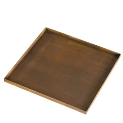 Vassoio quadrato in ottone brunito