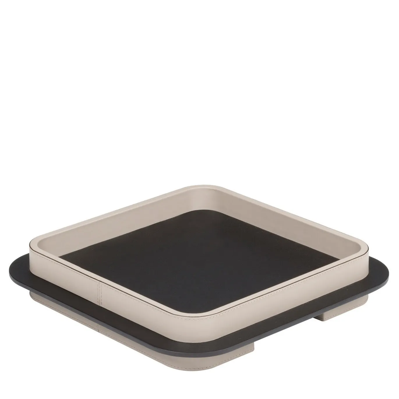 Vassoio quadrato Lloyd N. 3 con cornice avorio