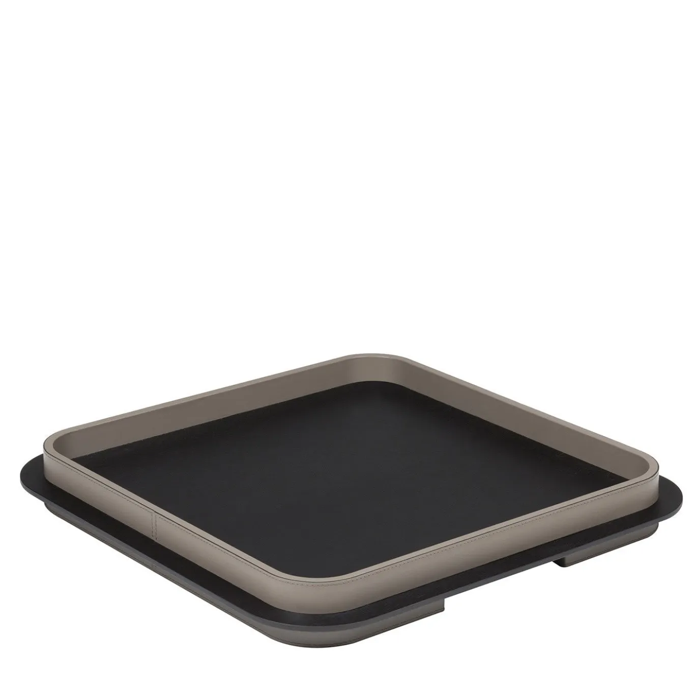 Vassoio quadrato Lloyd N. 5 con cornice color taupe