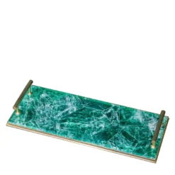 Vassoio rettangolare in quarzo verde