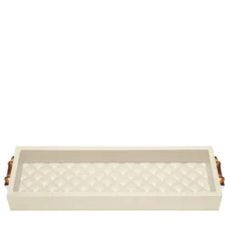 Vassoio rettangolare lungo bianco Frida Diamonds