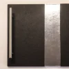 Vassoio rettangolare medio in pelle a righe Deco