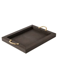 Vassoio rettangolare piccolo Thalia con manglie oro
