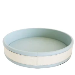 Vassoio rotondo azzurro a strisce