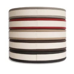 Vassoio rotondo beige a strisce