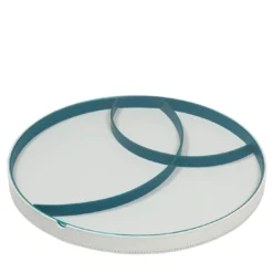 Vassoio rotondo bianco Orbit N. 1 con divisori