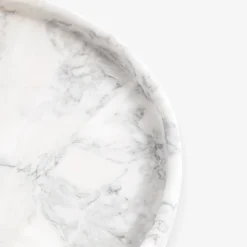Vassoio rotondo in marmo bianco carrara Thania