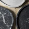 Vassoio rotondo in marmo nero Marquina