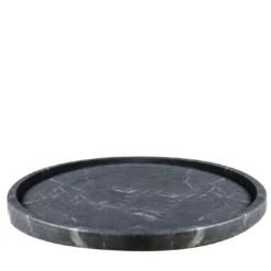 Vassoio rotondo in marmo nero Marquina