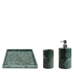 Vassoio Set da Bagno in Marmo Verde
