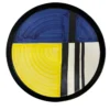 Vassoio tascabile in ceramica giallo-blu Bauhaus di Benedetto Longobardi