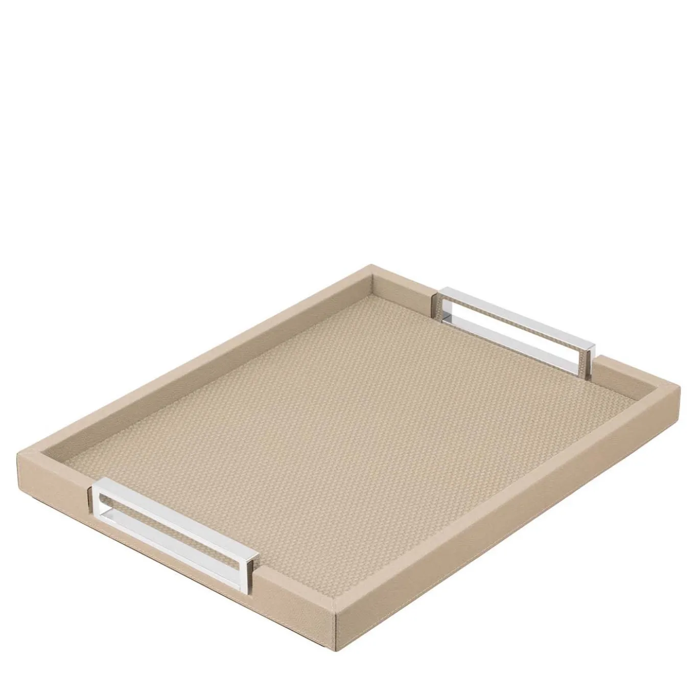 Vassoio Victor Medio in Pelle Beige