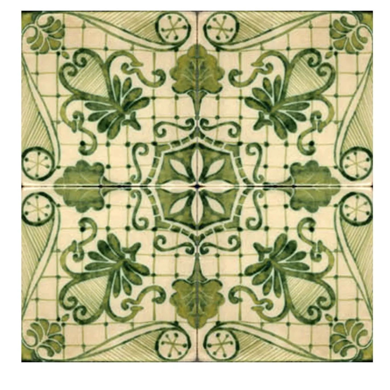 Verde Collina Set di 4 piastrelle #1