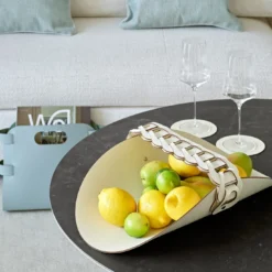 Vide poche in pelle Riviera White e Panna Cotta