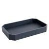 Vide-poche media Del Monte in legno e pelle blu Capri
