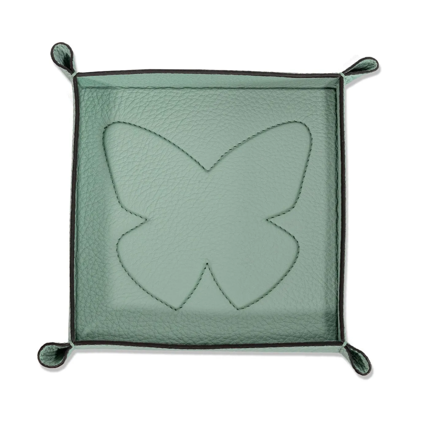 Vide-Poche Michelangelo Butterfly in pelle verde smeraldo
