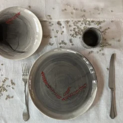 Xmas Gio Piatto da pranzo rotondo nero e rosso #6