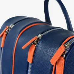 Zaino da Tennis in Pelle Blu Classic