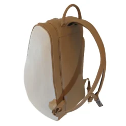 Zaino in pelle bianco e beige per tennis, padel e pickleball