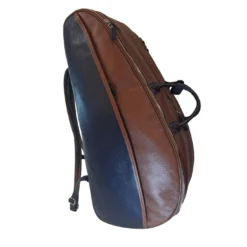 Zaino sportivo da Tennis in pelle marrone e blu