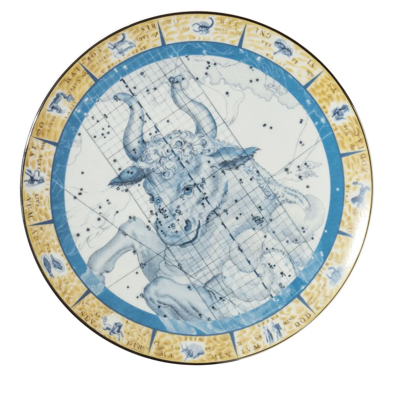 Zodiacus piatto decorativo in porcellana Toro