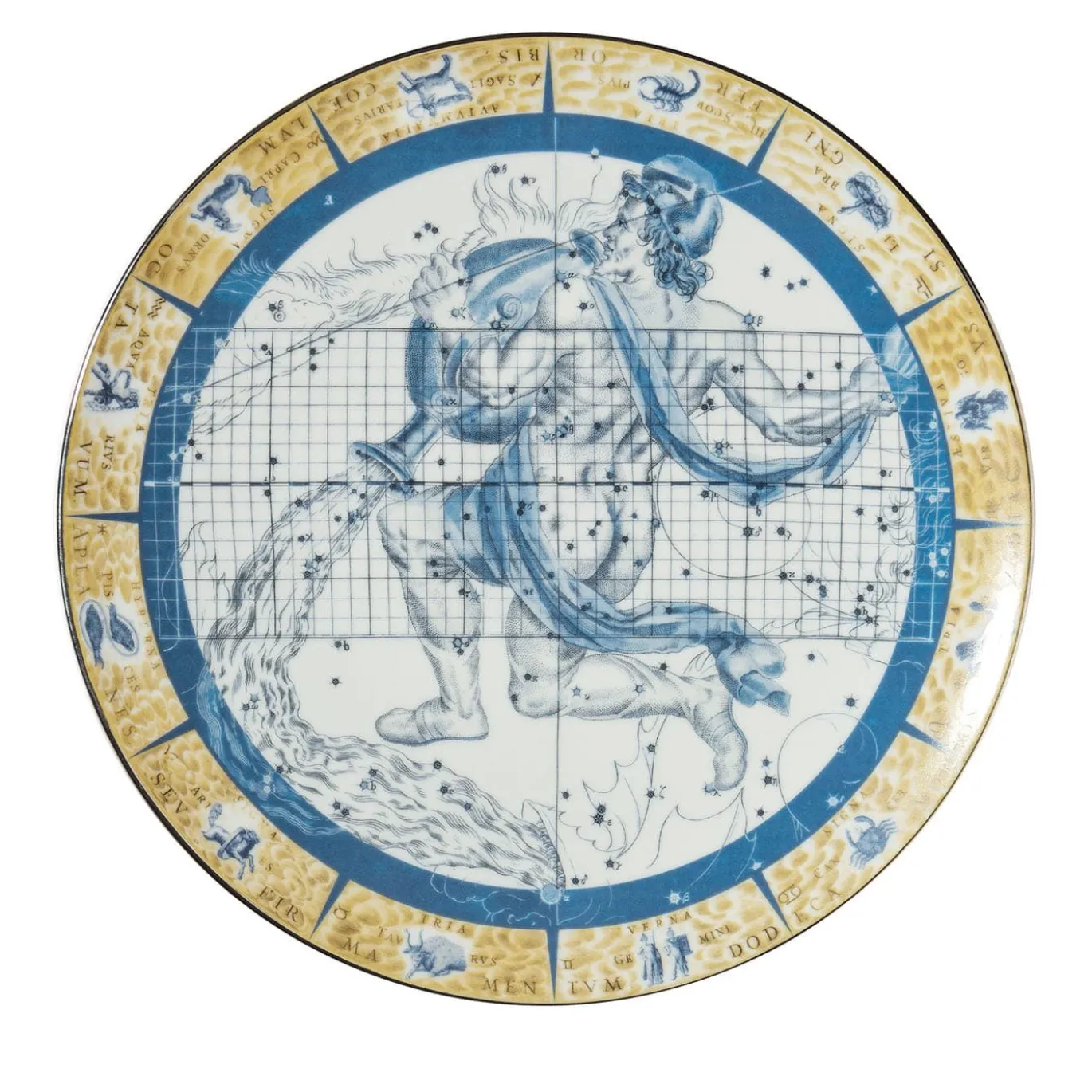 Zodiacus piatto decorativo in porcellana Acquario
